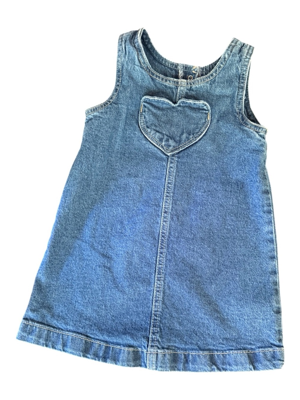 Gap Denim Heart Pocket Overall Dress